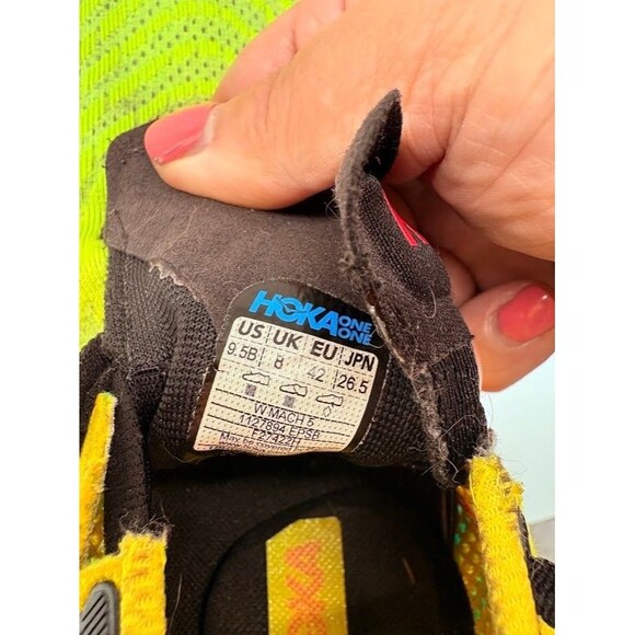 Hoka One One Mach 5 Womens Size 9.5B Neon Burst Running Sneakers - Picture 9 of 9